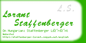 lorant staffenberger business card